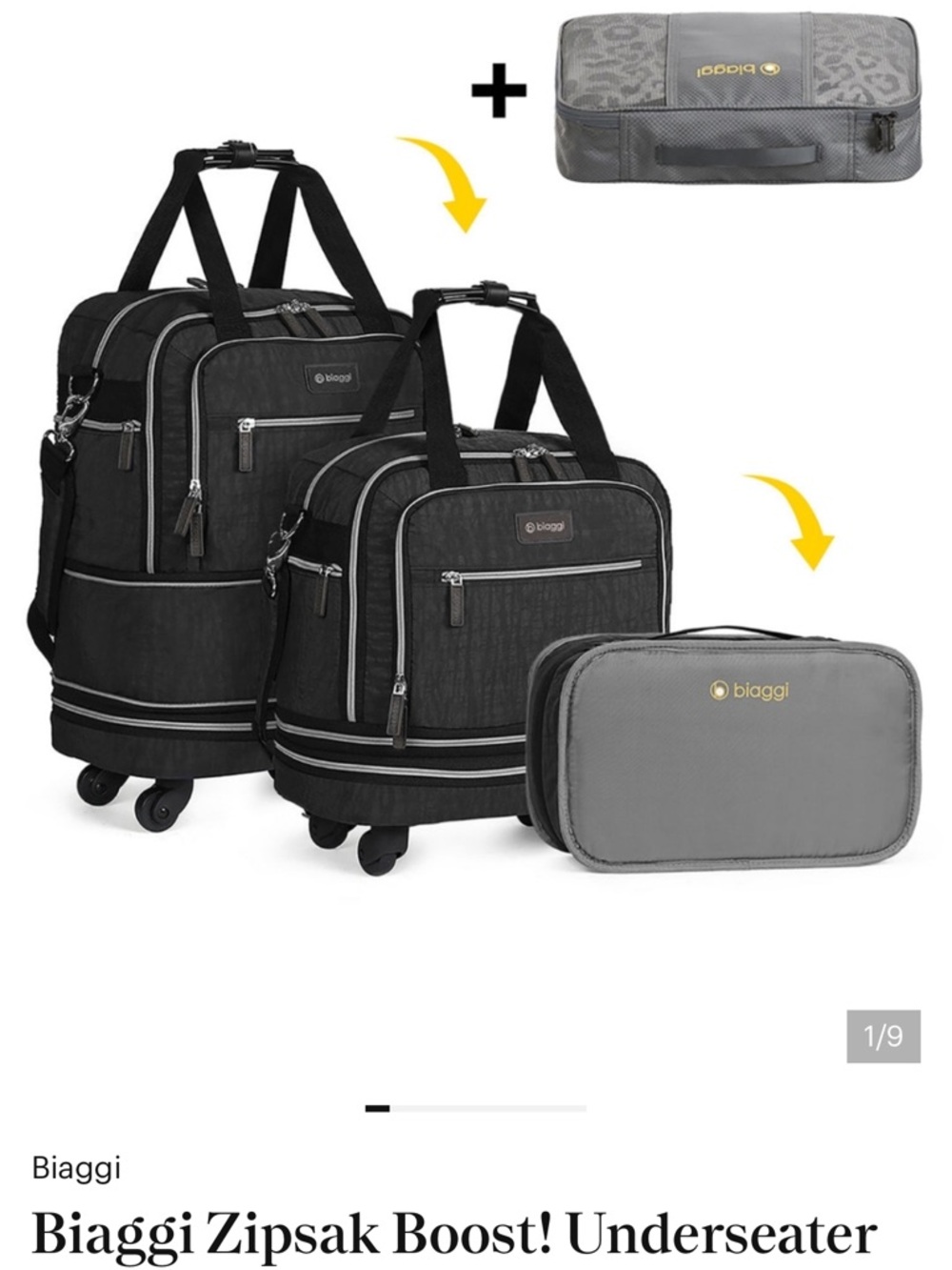 Biaggi Zipsak Boost! Underseater Travel Bag Set - Black
